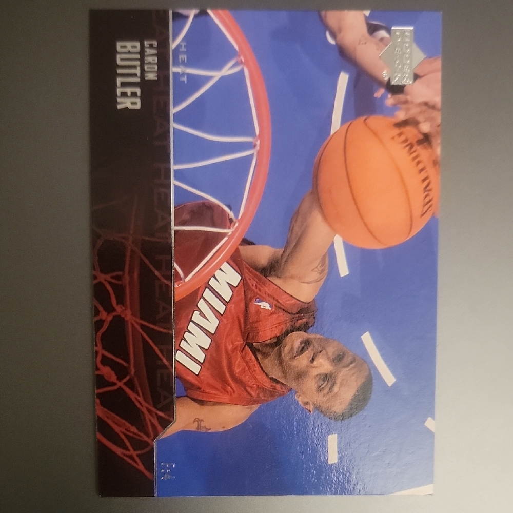 NBA Mens Red and Blue Player Caron Butler Card Miami Heat